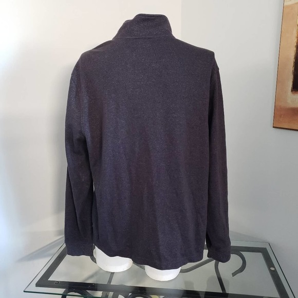 Men's Van Heusen Heather Gray Flex Mock Neck Long Sleeve 1/4 Zip Polo Sz XL - Picture 7 of 10